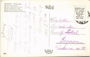 1941 Budapest XIII. Margitsziget, sportuszoda belső, Nikotex reklámplakát, "A gőzkazánokat Láng...