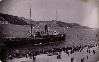 1908 Mali Losinj, Lussinpiccolo; Eildampfer "Graf Wurmbrand" / steamship. photo (EB)