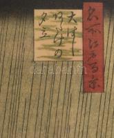 Utagawa Hiroshige (1797-1858): Hirtelen zápor az Ohashi hídon. Színezett fametszet, papír. Jelzett a...