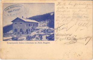 1900 Ucka, Monte Maggiore; Kronprinzessin Stefanie Schutzhaus / Dom Stefanije / mountain rest house, tourist house in winter (EK)