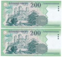 2007. 200Ft (2x) sorszámkövetők "FC 4105890 - FC 4105891" T:UNC