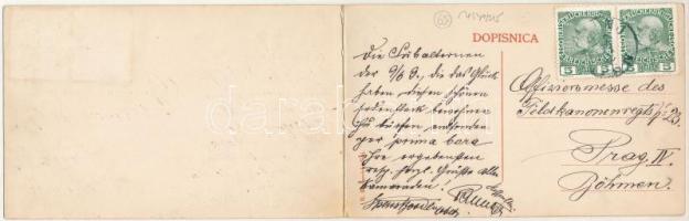 Sinj, Signo, Zejn; 2-részes kihajtható panorámalap / 2-tiled folding panoramacard