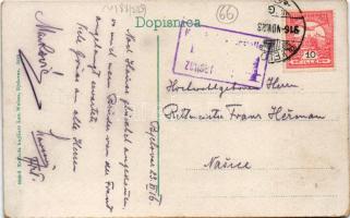 1916 Belovár, Bjelovar; Preradoviceva ulica / street view, church (EK)