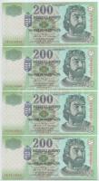 2007. 200Ft (9x) sorszámkövetők "FB 9216054 - FB 9216062" T:UNC