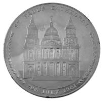 Nagy-Britannia 1981. "Diana és Károly herceg esküvője" kétoldalas alpakka emlékérem eredet...