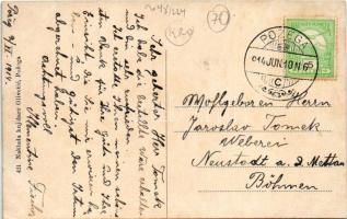 1914 Pozsega, Pozega; Trg Franje Josipa / Ferenc József tér, Hotel Lamm szálloda és vendéglő / squar...