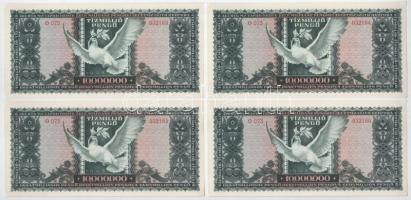 1945. 10.000.000P (9x) sorszámkövetők "O 073 032158 - O 073 032166" T:AU / Hungary 1945. 1...