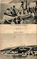 1922 Baska (Krk), Prizor iz Bascanskih Kupalista, Pogled / strand, fürdőzők, látkép / beach, bathers with boat, general view (EK)