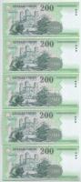 2007. 200Ft (9x) sorszámkövetők "FB 8516160 - FB 8516168" T:UNC