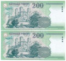 2007. 200Ft (2x) sorszámkövetők "FB 9016181 - FB 9016182" T:UNC