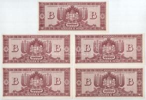 1946. 100.000BP (9db) T:AU egyiken nyomdai papírránc / Hungary 1946. 100.000 B.-Pengő (Billion Pengő...