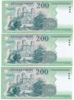 2007. 200Ft (3x) sorszámkövetők "FB 9365814 - FB 9365816" T:AU