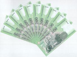 2007. 200Ft (10x) sorszámkövetők "FB 9065850 - FB 9065859" T:UNC