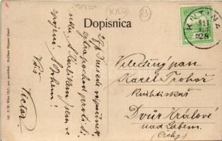 1911 Kutina, Crkvena ulica / street view, church (kis szakadás / small tear)