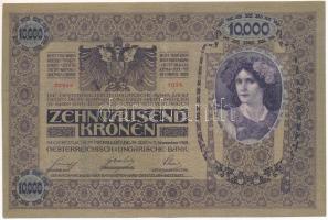 Ausztria 1919. 10.000K mindkét oldal német, piros "DEUTSCHÖSTERREICH" felülbélyegzéssel T:...