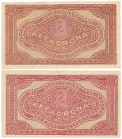 1920. 2K (2x) "2aa006 637.593 + 2ab056 * 776449" T:AU,XF hajtatlanok, egyiken visszahajtot...