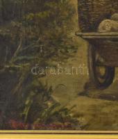 Olvashatatlan jelzéssel: Táj szekérrel. Olaj, vászon. Hátoldalán Szépművészeti Múzeum 552/978 sz. bí...