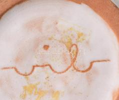 Várdeák Ildikó: Retro kerámia váza.kézzel festett, jelzett, hibátlan m: 12 cm