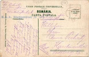 1917 Bucharest, Bukarest, Bucuresti, Bucuresci; Parcul Otetelesanu / park + "K.U.K. ETAPPENPOST...