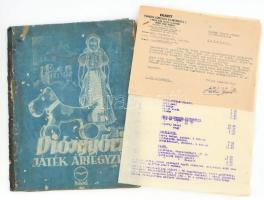 1946 MÁVAG - Diósgyőri játék árjegyzék (fajátékok), sérült, viseltes állapotban, 8 p. + IKART - Iparművek Képviselete Államiérdekű Rt. fejléces levele és mellékelt árlapja