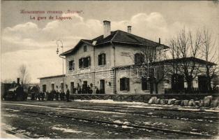 1914 Lapovo, La Gare / railway station, locomotive, train (EK)