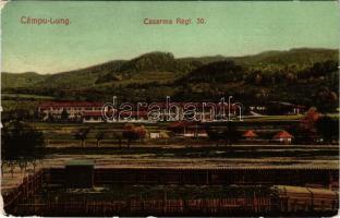 1918 Campulung Muscel, Hosszúmező, Kimpolung, Cimpolung (Arges); Cazarma Regt. 30 / Romanian military barracks (worn corners)