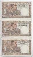 Szerbia / Német megszállás 1941. 500D (3x) sorszámkövetők T:AU Serbia / German occupation 1941. 500 ...