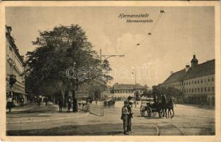 1910 Nagyszeben, Hermannstadt, Sibiu; Hermannsplatz / Hermann tér, gyalogsági laktanya. Karl Graef kiadása / square, K.u.K. military infantry barracks (kis szakadás / small tear)