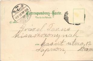 1903 Wiener Neustadt, Bécsújhely; Theresianische Militär Akademie, Maria Theresia Monument, Blick vo...