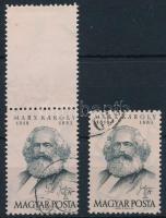 1953 Karl Marx felül üres mezővel + támpéldány (30.000) / Mi 1305 blank field on above