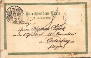 1897 (Vorläufer) Mauthausen, Volksschule, Steinbruch Poschacher / school. Art Nouveau, floral, litho...