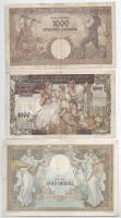 Jugoszlávia 1931. 1000D + Szerbia / Német megszállás 1941. 100D (2x) + 1941. 1000D, felülbélyegzett ...