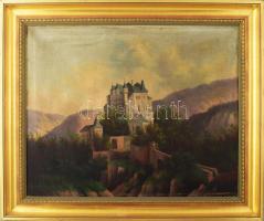 Jelzés nélkül, XIX. sz. közepe-második fele: Burg Eltz. Olaj, vászon. Dekoratív fakeretben, 55×78,5 cm