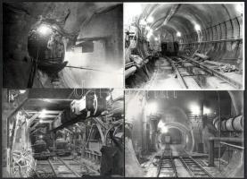 cca 1970 Budapest, Széna téri metróalagút építése, 12 db vintage fotó, ezüst zselatinos fotópapíron,...