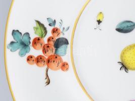 Herendi Óherendi gyümölcs mintás porcelán tál Kézzel festett, jelzett, minimális kopással d: 20 cm