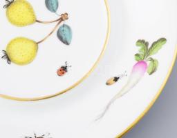 Herendi Óherendi gyümölcs mintás porcelán tál Kézzel festett, jelzett, minimális kopással d: 20 cm