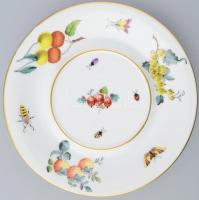 Herendi Óherendi gyümölcs mintás porcelán tál Kézzel festett, jelzett, minimális kopással d: 20 cm /// Herendi Óherendi fruit-patterned porcelain bowl. Hand-painted, signed, with minimal wear, diameter: 20 cm.