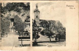 1907 Pozsony, Pressburg, Bratislava; Mély út kápolna és Mária Lourd / chapel (EK)