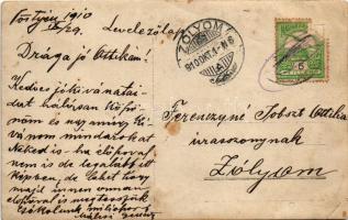 1910 Pöstyén, Piestany; vasútállomás vasutasokkal / railway station with railwaymen. photo (EK)