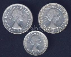 Ausztrália 1954-61. 6p Ag + 1Sh Ag (2x) klf évszámmal T:2,3