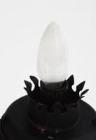 Kovácsoltvas lámpa, csillár, üveg búrával 70 cm