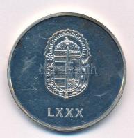 ~1990. "Horthy Miklós / LXXX" kétoldalas, ezüstpatinázott fém emlékérem (42mm) T:AU patina