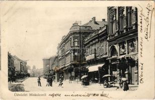 1904 Miskolc, Széchenyi utca, Grand Hotel Seper szálloda, Fonciere Pesti Biztosító Intézet fiókja, üzletek (EK)