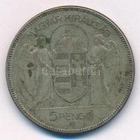 1930. 5P Ag "Horthy jobbra" T:VF patina
Adamo P8