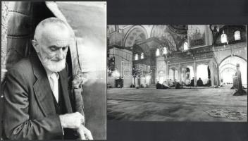 cca 1975 Prakfalvi Endre felvételei (Isztambuli pillanatok), 4 db feliratozott, vintage fotó, ezüst ...