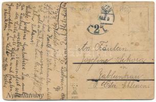 1914 Debrecen, Postás leporellolap, belül 1 képpel (hiányos). Szabó István kiadása (Rb)