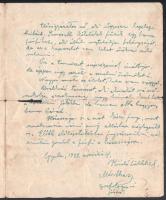 1938. ápr. 4. Gyula, grafológus-jósnő kézzel írt levele Nagy Júlia nevű hölgynek (személyiség-analíz...