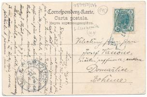 1903 Luzhany, Luzan, Lujeni (Bukovina, Bucovina, Bukowina); Bahnhof / vasútállomás / railway station...