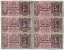 1930. 100P (6x) ebből 2x3db sorszámkövetők "E460 076207 - E460 076213" T:XF-F szép papír Adamo P17