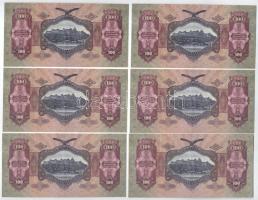 1930. 100P (6x) ebből 2x3db sorszámkövetők "E460 076207 - E460 076213" T:XF-F szép papír
...